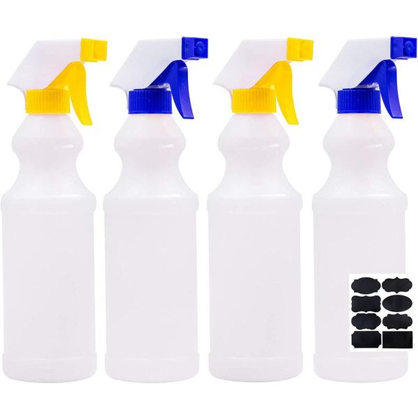 

4pcs empty alcohol dispenser multi-use sanitizer sprayer cleaner container handheld spray bottles for home outside with label storage & jars