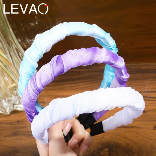 

hair accessories levao fashion solid yarn pleated headband for women chiffon hairband hoop bezel headwear