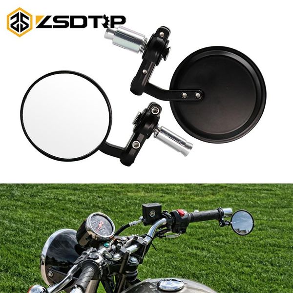 

motorcycle mirrors zsdtrp 18mm universal mirror aluminum black handle bar end rearview side motor accessories