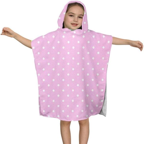 

towel polka-dots-pink kids hooded bath for children
