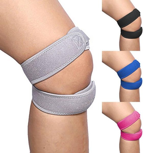 

exercise silicone patella band pressure protection running mountaineering breathable kneepad elbow & knee pads, Black;gray