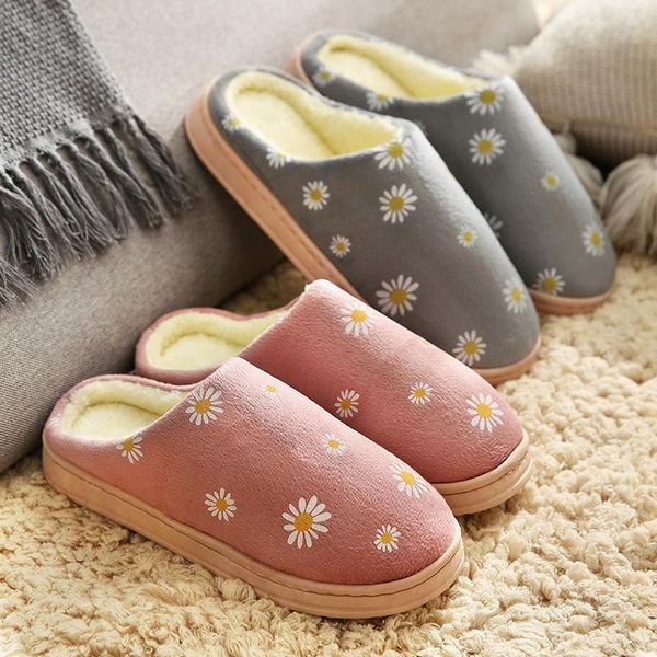

slippers cotton women autumn and winter thick bottom lovely home bag with indoor lovers plush shoes men warm, Black