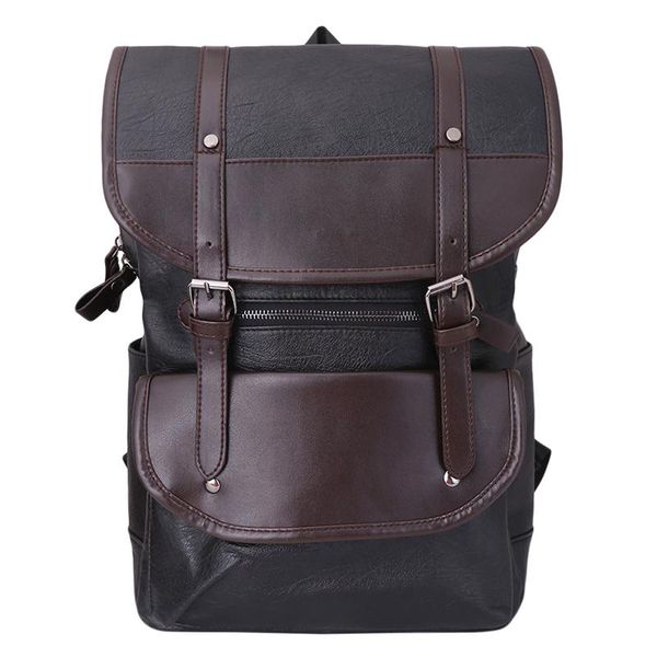 

backpack pu leather lapbackpacks men travel rucksack 2021 vintage large capacity waterproof retro bagpack