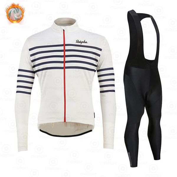 

racing sets pro team high quaility cycling jersey winter thermal fleece long sleeve clothing outdoor sport classic stripe, Black;blue
