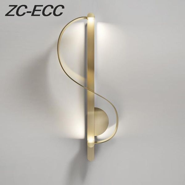 

wall lamps zc-ecc modern s-shaped gold led light living room bedroom corridor art decor fixtures