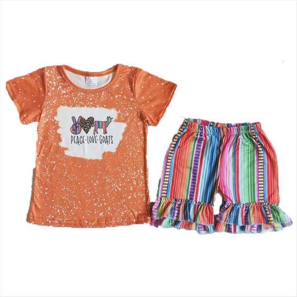 

toddler girls outfits orange t shirt tunic colors stripe horts pants for summer casual kids wear, Blue