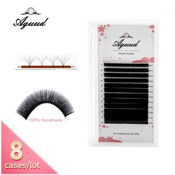 

8 trays/lot easy fan lashes automatic fanning false mink blooming self-fan eyelash extensions cilia1