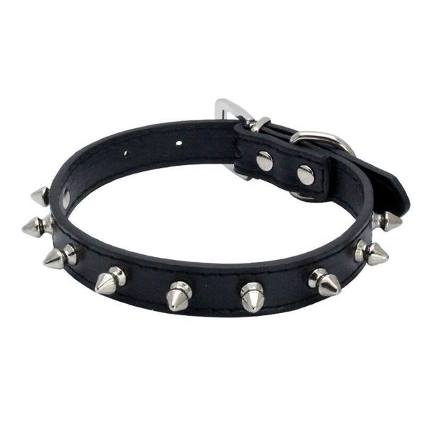 

dog collars & leashes pu leather punk rivet spiked collar pet for puppy kitten