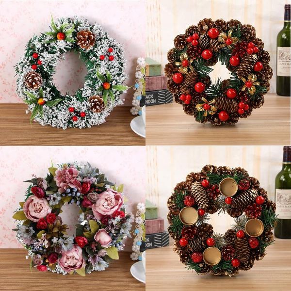 

decorative flowers & wreaths christmas wreath window door garlands oranments year's merry decor party decoration halloween ornaments