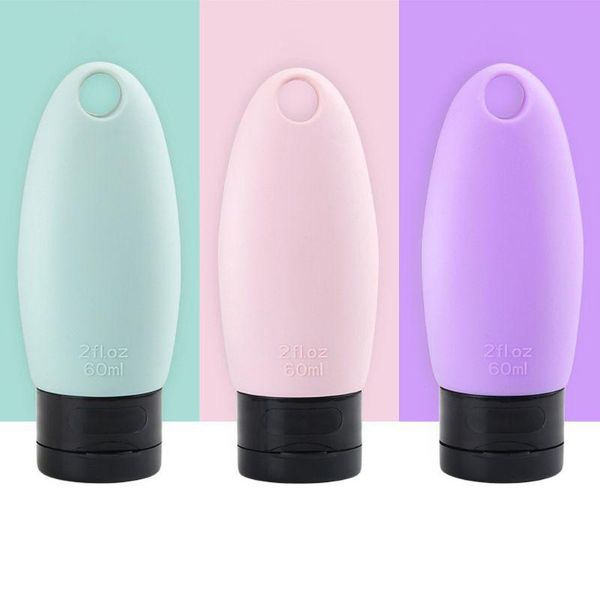 

storage bottles & jars 3pcs portable silicone refillable container squeezable reusable hand sanitizer empty travel bottle with keychain carr