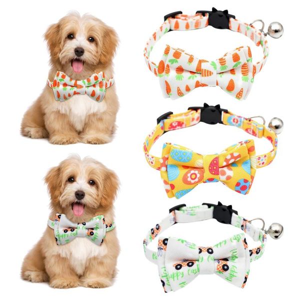 

cat collar breakaway with bell bowtie adjustable safety buckle velvet soft bow collars for kitten kitty dog puppy #w3 & leashes