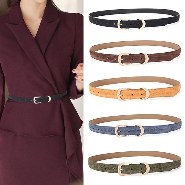 

belts pigskin genuine leather belt luxury line deco strap dress & jeans fashion for women classic magolden buckle, Black;brown