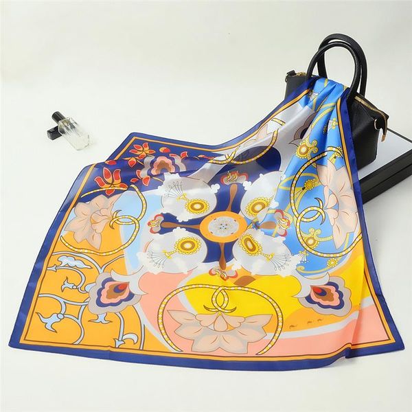 

scarves 2021 turban summer women's silk scarf spring and autumn fashion ladies neck shirt r34, Blue;gray