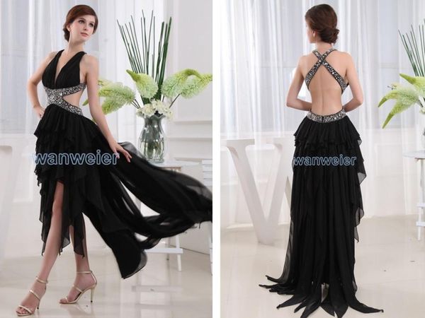 

bridesmaid dress 2021 party gowns design seller v-neck maxi after short before black chiffon backless prom gown dresses, White;pink