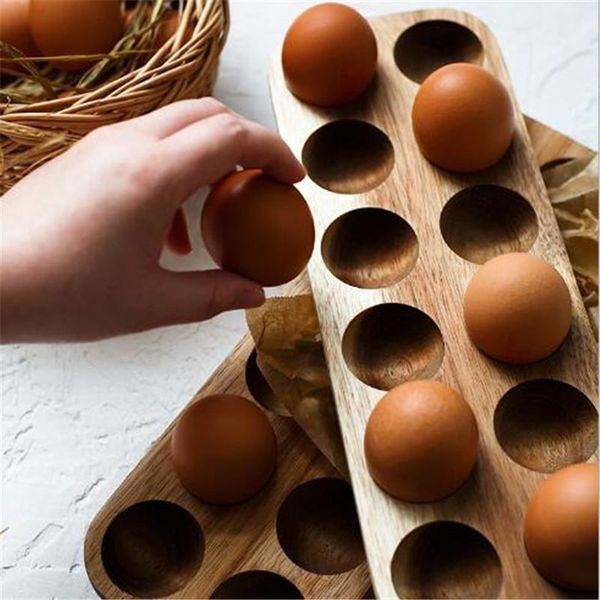 

storage bottles & jars egg holder box japanese style wooden home organizer kitchen decoration accessories