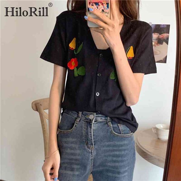 

lady v neck floral embroidery blouse summer short sleeve casual ladies solid elegant shirt women blusa feminina 210508, White