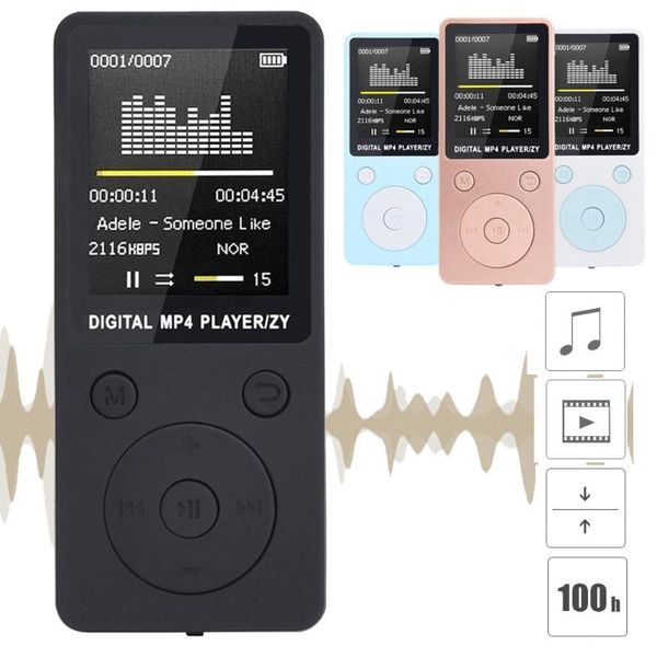 

stylish portable audio player 70 hours play mp3/mp4 lossless music fm recorder tf card support drop mp3 & mp4 players