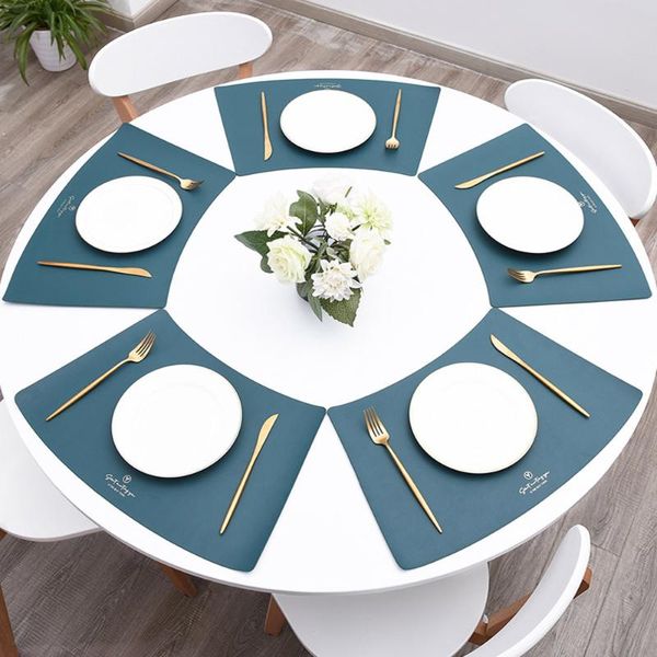 

placemat table mat tableware pad pu leather waterproof heat insulation non-slip soft resistant scalloped washable bowl mats & pads
