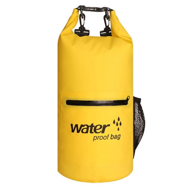 Vestido veste Bóia 10L Inflável Saco 500D À Prova D 'Água PVC Engrenagem de Engrenagem Ao Ar Livre Malha de Malha de Flutuação Esportes para Berating Kayaking Fishing Rafting