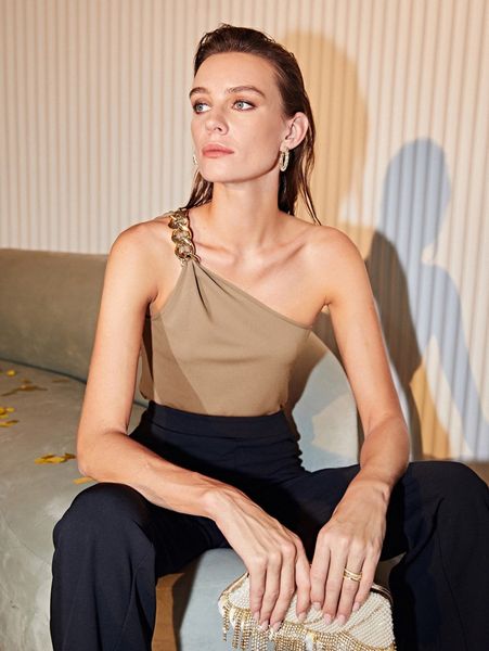 

motf premium one shoulder chain h0jw#, White