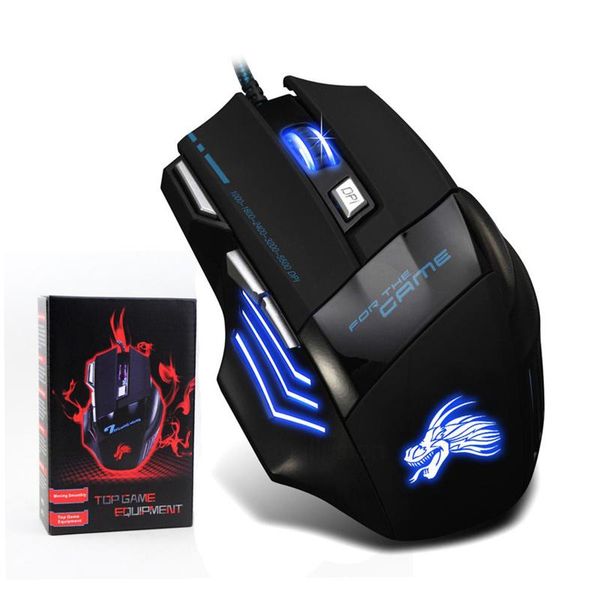 

mice usb wired gaming mouse 7 buttons 5500 dpi adjustable led backlit optical computer gamer for pc lapnotebook