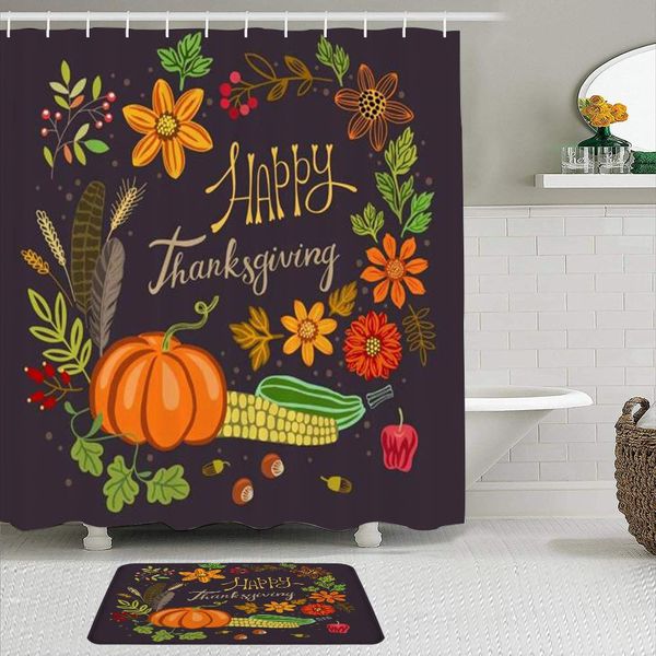 

fabric shower curtain and mats set,fall nature autumn forest sunshine romantic fall road in park autumn forest leaves