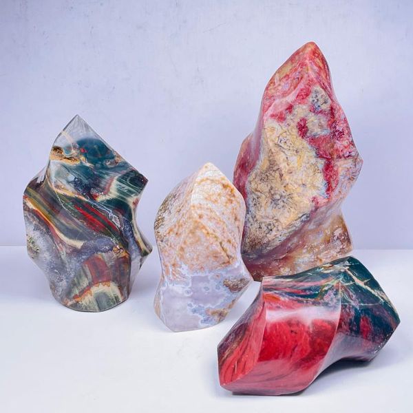 

natural ocean jasper torch carnelian crystal flame orm specimen meditation chakra healing home decoration decorative objects & figurine