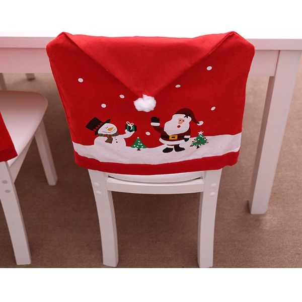 

chair covers christmas decoration dining seat santa hat claus home party decor year dinner restaurant housse de chaise