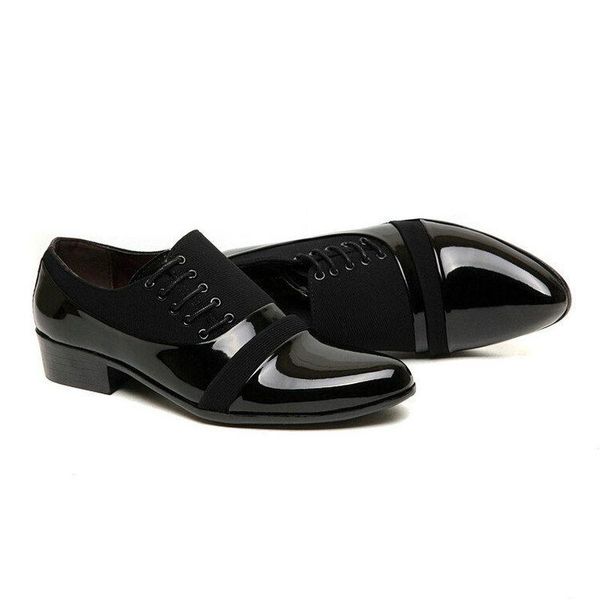 

dress shoes men's fashion leather low oxfords black wedding rubber lace up toe