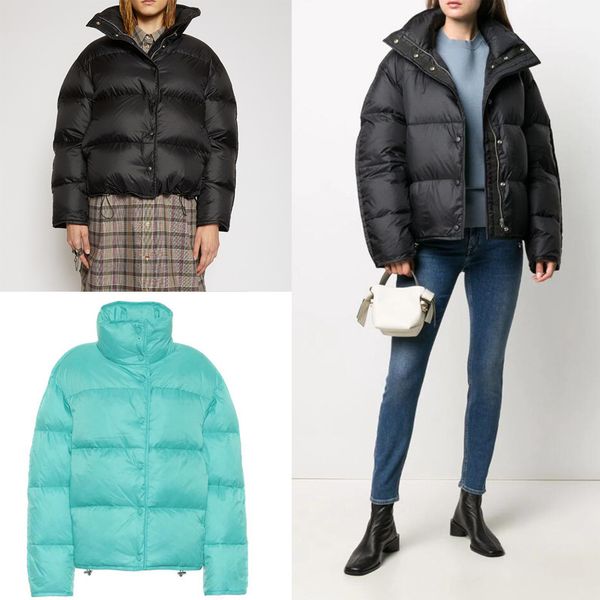 

blends fashion classic short style high collar bread suit branded design winter 90% duck down jacket warm windproof a3, Black