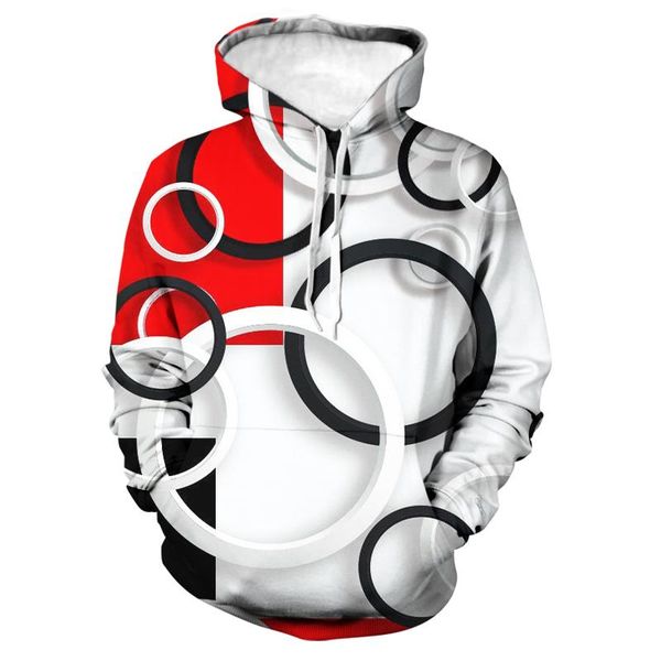 

men's hoodies & sweatshirts long-sleeved spot animation high tide face hoodie personality 3d digital character, Black