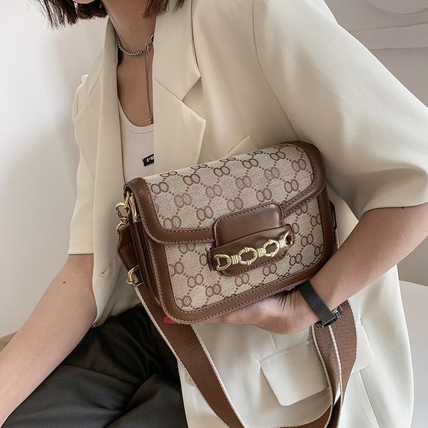 

luxury design old flower underarm bag female summer new texture lock saddle leisure single shoulder messenger bag purses
