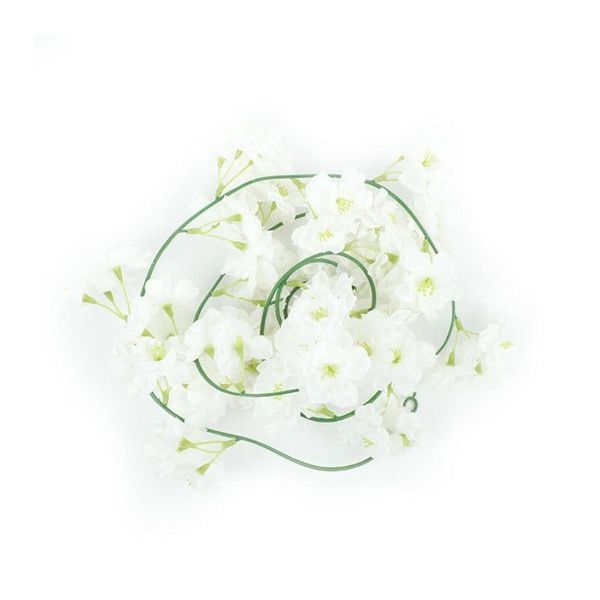 

1pc silk sakura blossom vine lvy wedding arch decoration party layout hanging slingers garland wreath wall rattan home f4u8 decorative flowe
