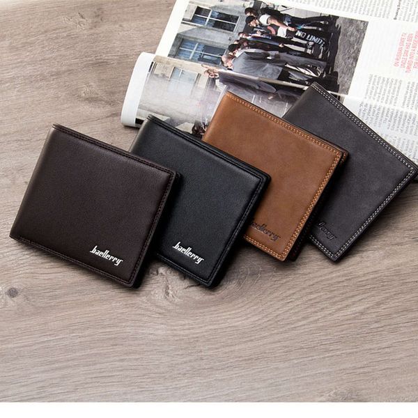 

the wallet men's short casual korean horizontal wallet simple soft wallet, Black