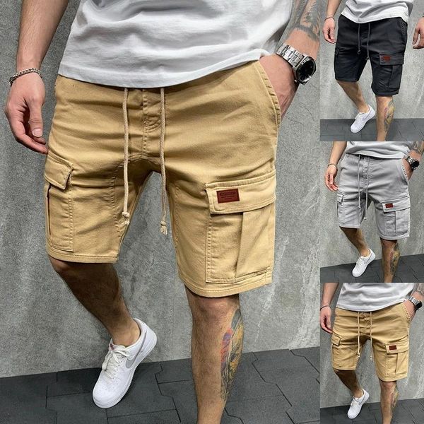 

men's shorts five-point pants summer overalls work casual sports big pockets loose size, White;black