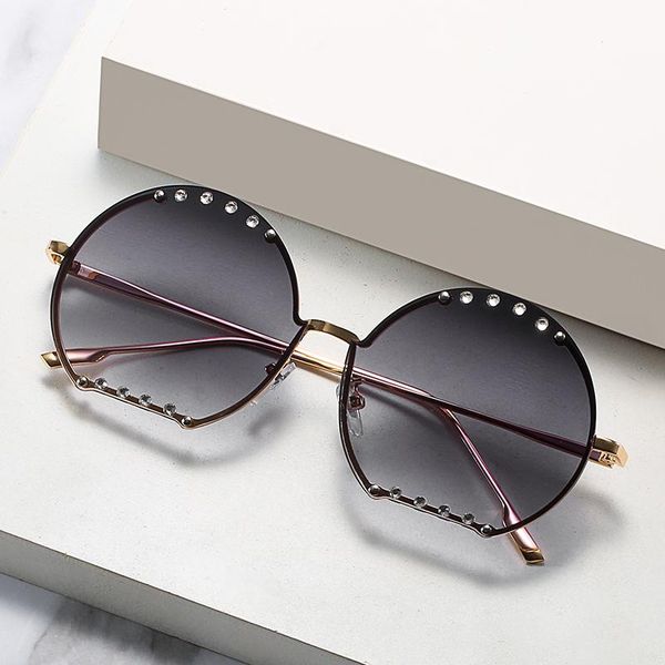 

sunglasses designer rhinestone decoration round elegance women, White;black