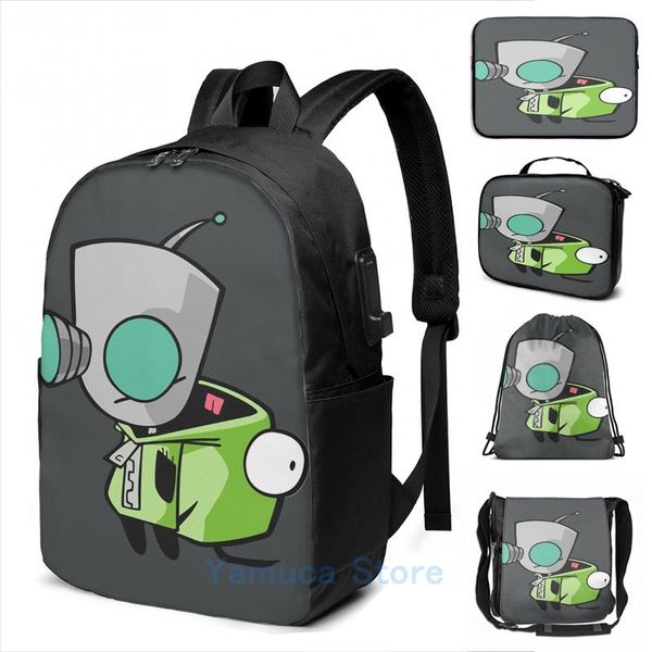 

backpack funny graphic print gir wearing dog suit ( without mask ) usb charge men school bags women bag travel laptop