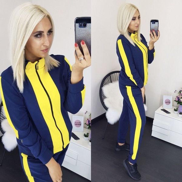 

women's tracksuits european and american autumn winter long-sleeved st-collar sweater suit, two-piece sports suit n9855 hzt7, Gray