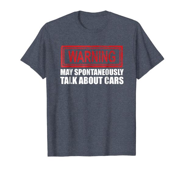 

warning may spontaneously talk about cars t shirt, White;black