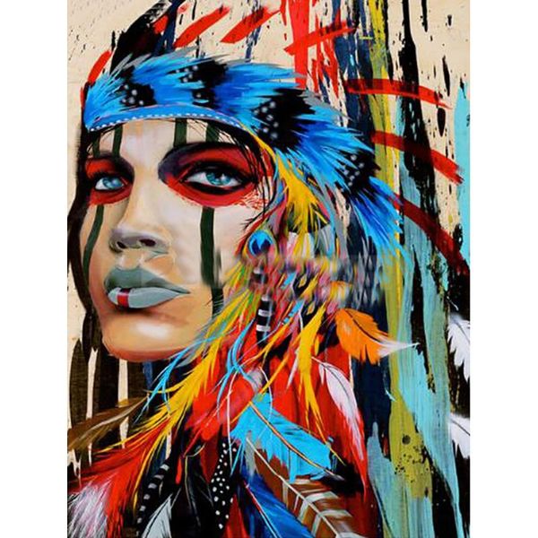 

diamond painting style 5d diy needlework full square drill handwork cross stitch "colourful nativer" kbl