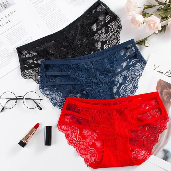 

women's panties lace sport underwear seamless briefs low waist girl solid underpants soft comfort breathable lady lingerie, Black;pink