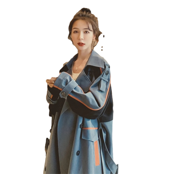 

women's trench coats corta vento feminina 2021 korean clothes fall womens jacket coat windbreaker style loose temperament stitching bel, Tan;black