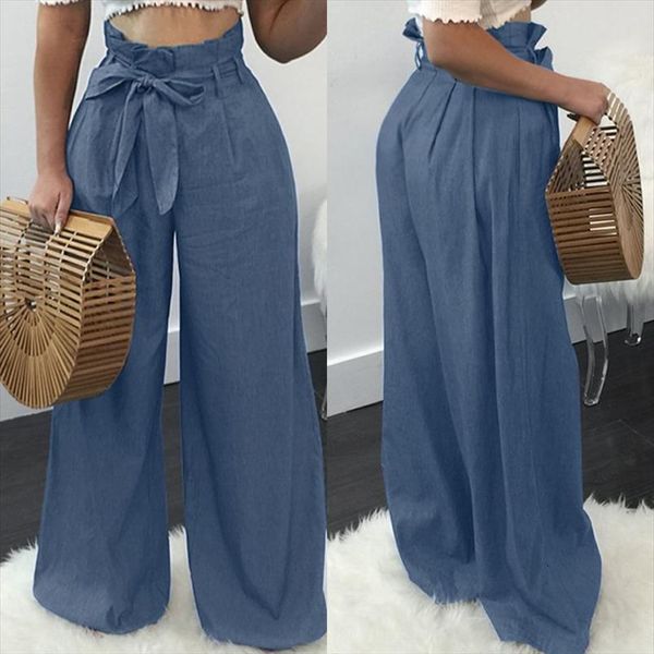 

fashion wide leg spring womens capri trousers zanzea casual high waist long pantalon palazzo solid turnip plus size, Black;white