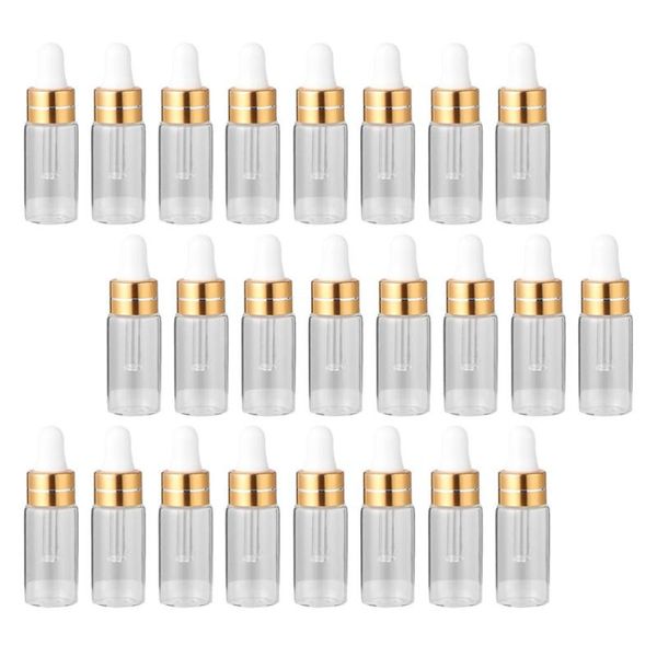 

storage bottles & jars 50pcs 3ml refillable clear glass essential oil perfume dropper vials