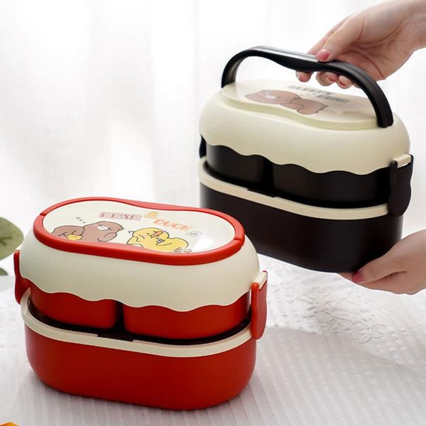 

dinnerware sets student school multi-layer lunch box tableware bento container storage breakfast boxes ins insulated children