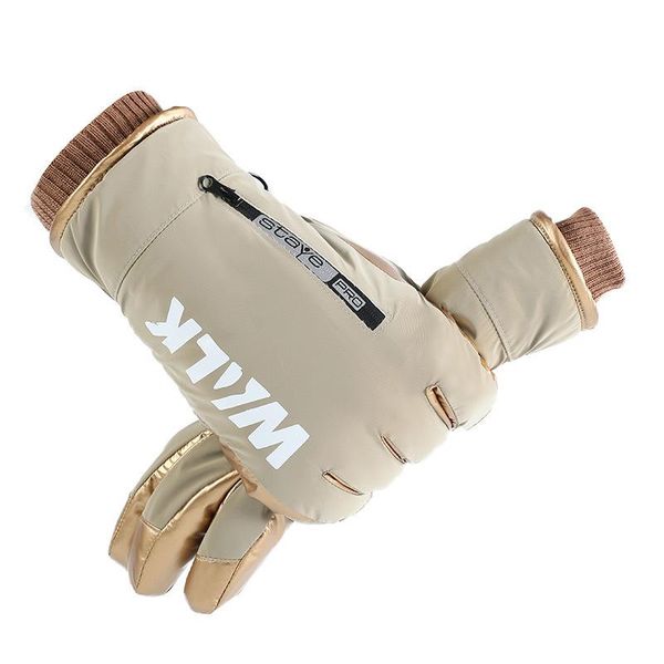

ski gloves outdoor for men and women winter cycling windproof, waterproof, zipper, warm sport mountaineering touch screen