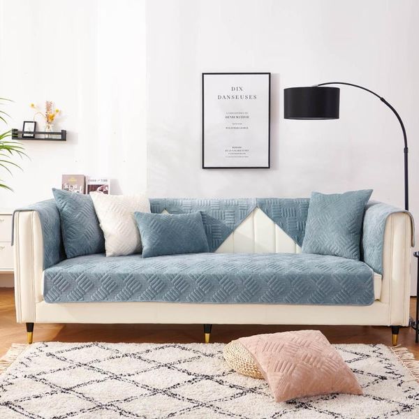 

chair covers soft velvet couch sofa cover solid plaid on the cushion armchair towel seat modern for living room