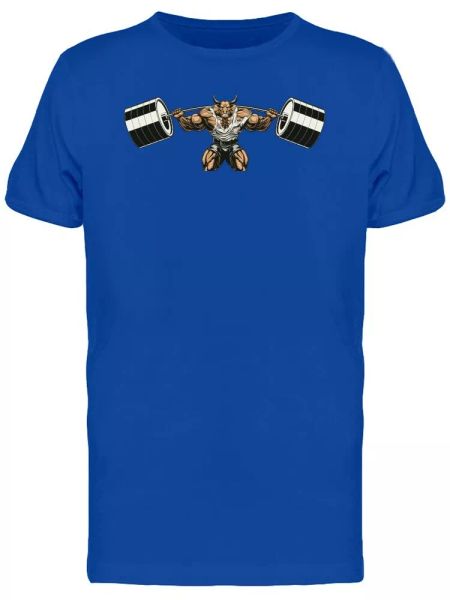 

Gold Bull With Big Barbell Men's Tee -Image by Shutterstock, White;black
