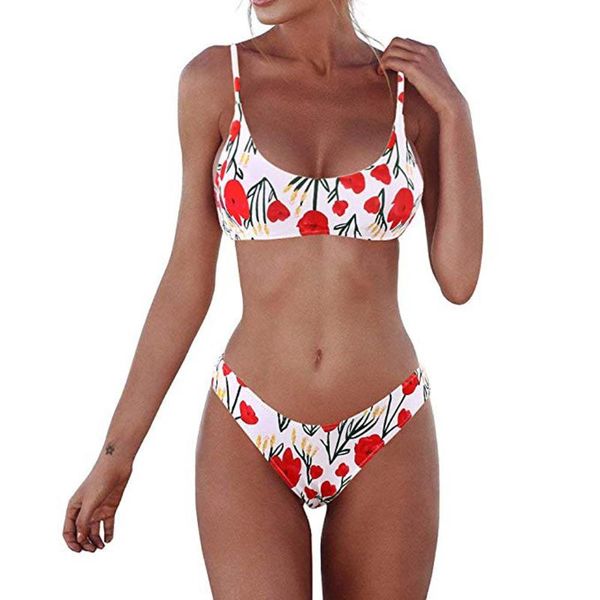 

one-piece suits bandeau bandage bikini set push-up brazilian swimwear beachwear swimsuit chest-wiped leopard print split bathing suit women3