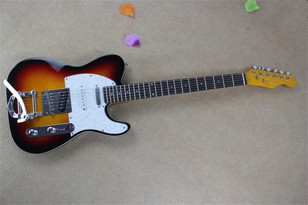 

custom shop sunburst telecaster electric guitar john5 tele basswood body rosewood fingerboard maple neck chrome hardware white pearl pickgua